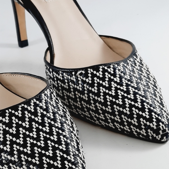 L.K. Bennett London Ladies Black White  Leather Shoe Size 8.5 Made in Spain - Picture 16 of 16